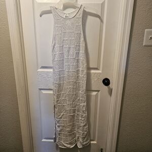 Womens Small White Aerie Crochet Coverup Dress